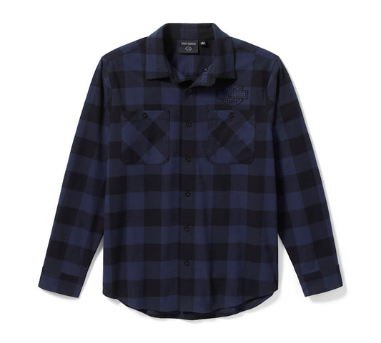 Harley-Davidson Bar & Shield Buffalo Check Flannel - Plaid - Mood Indigo/Harley Black