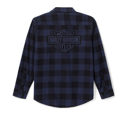 Harley-Davidson Bar & Shield Buffalo Check Flannel - Plaid - Mood Indigo/Harley Black
