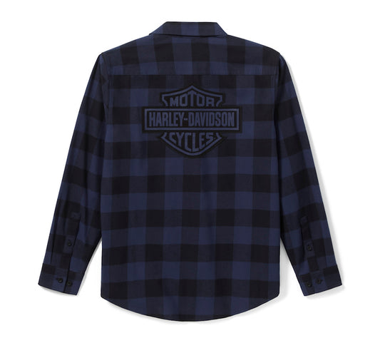 Harley-Davidson Bar & Shield Buffalo Check Flannel - Plaid - Mood Indigo/Harley Black