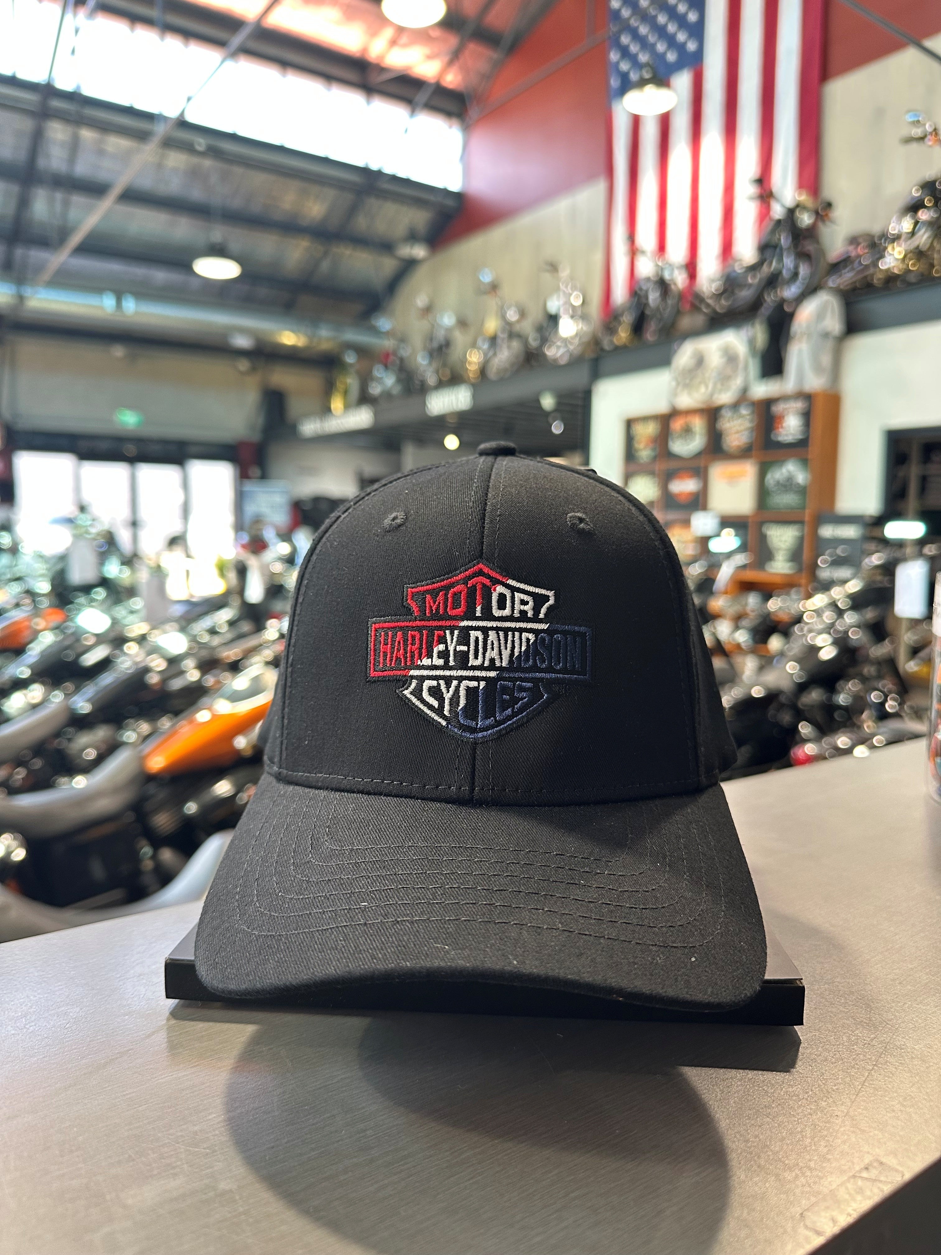 Adelaide Harley-Davidson Bike Works (Blue White Red) B&S Fitted Cap