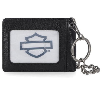 Harley-Davidson Men's B&S Leather Wallet & Chain
