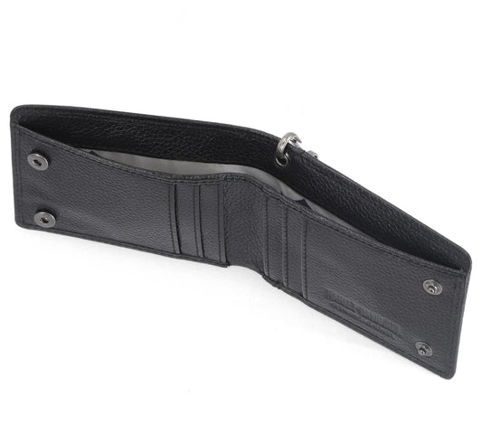 Harley-Davidson Men's B&S Leather Wallet & Chain