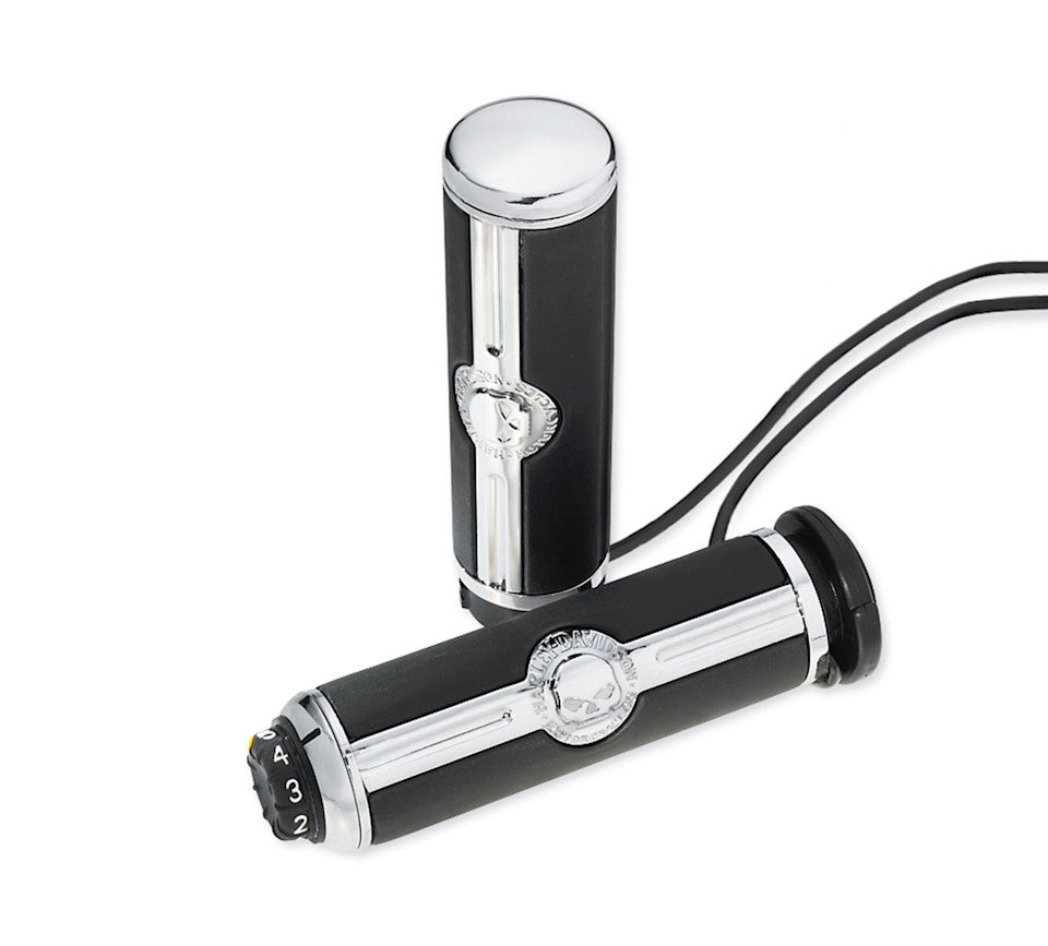 Harley-Davidson Willie G Skull Heated Hand Grips- Chrome