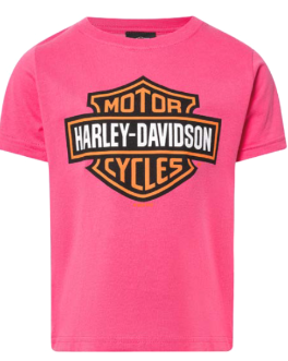 Adelaide Bike Works Kids Classic Bar & Shield Tee- Hot Pink