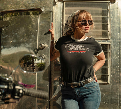 Women's Harley-Davidson Screamin' Eagle Drop H Ringer Tee