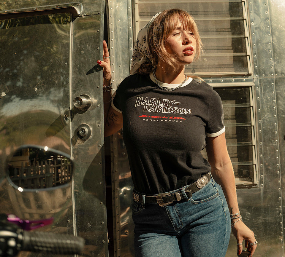 Women's Harley-Davidson Screamin' Eagle Drop H Ringer Tee