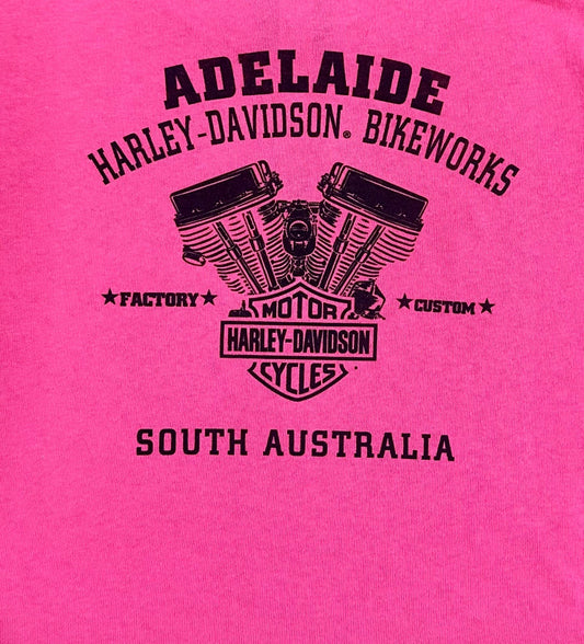 Adelaide Bike Works Kids Classic Bar & Shield Tee- Hot Pink