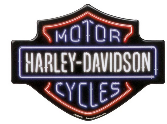 Harley-Davidson Bar & Shield Neon-Look Tin Magnet