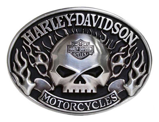 Harley-Davidson Belt Buckle - Immunity Skull - Antique Nickel Finish