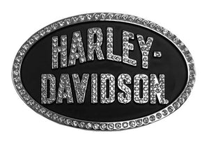 Harley-Davidson Belt Buckle - Women's Embellished Oval - Antique Nickle