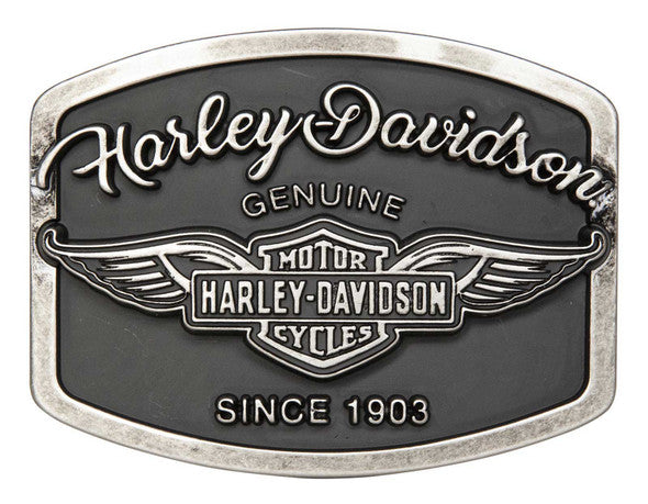 Harley-Davidson Belt Buckle - Women's B&S Genuine Wings - Antique Nickle Finish