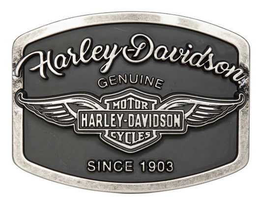 Harley-Davidson Belt Buckle - Women's B&S Genuine Wings - Antique Nickle Finish