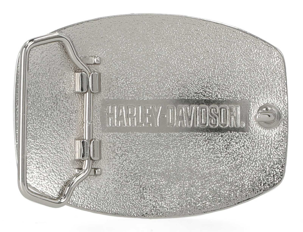 Harley-Davidson Belt Buckle - Women's Embellished Bar & Shield – Brushed Nickle