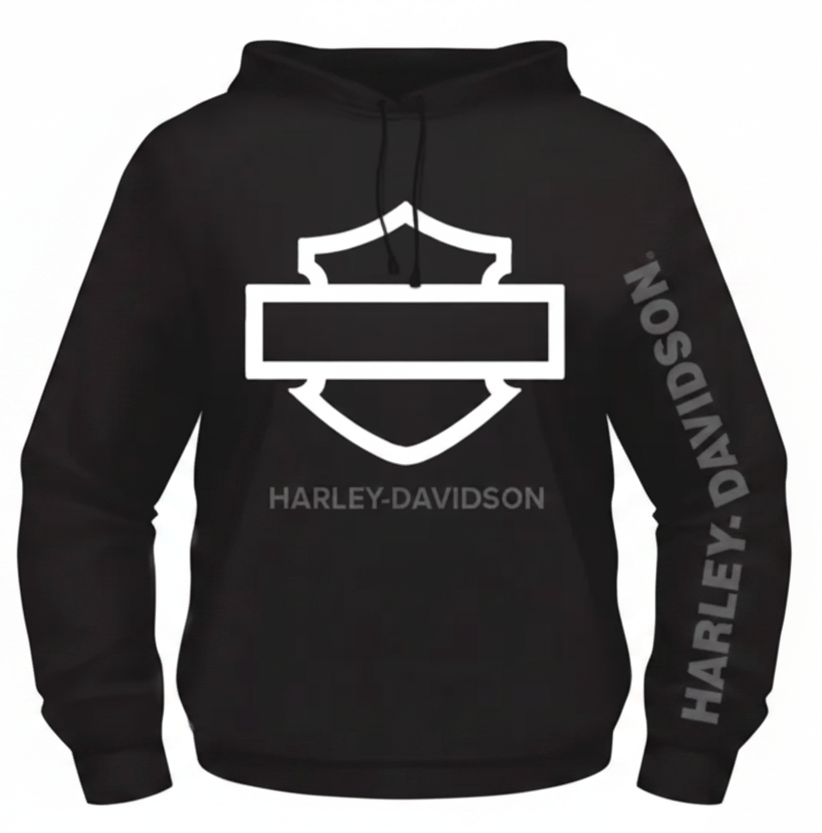 Adelaide Harley-Davidson B&S Hoodie - White Outline