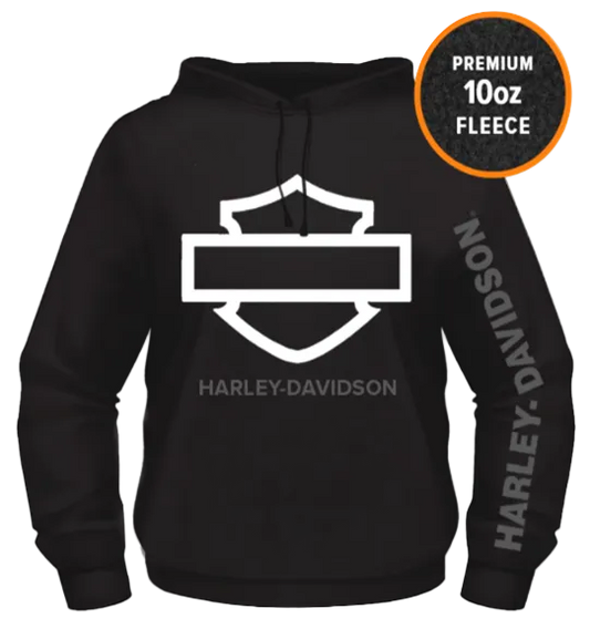 Adelaide Harley-Davidson B&S Hoodie - White Outline