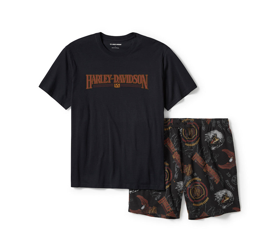 Harley-Davidson Men's 80s Tank Pajama Shorts Set
