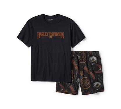 Harley-Davidson Men's 80s Tank Pajama Shorts Set