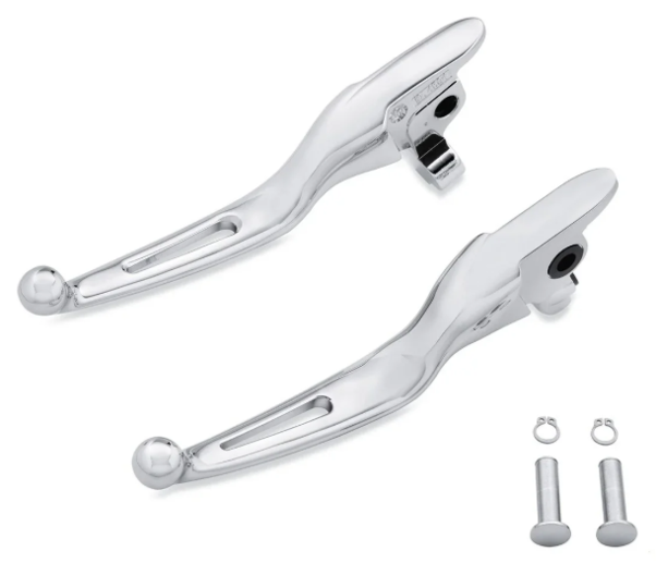 Harley-Davidson Slotted Hand Control Lever Kit - Chrome