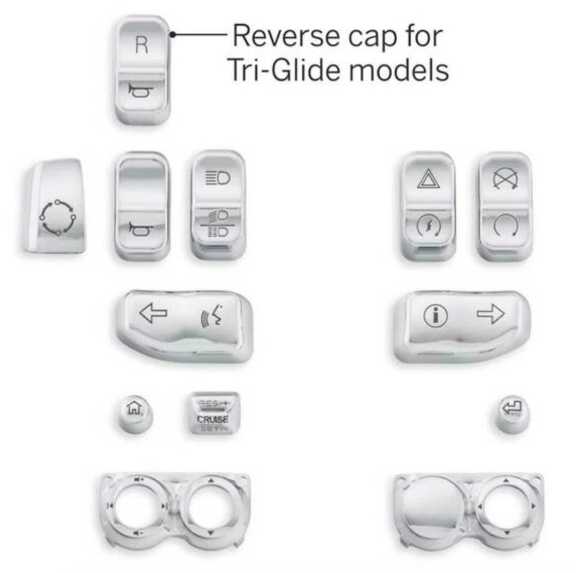 Harley-Davidson Chrome Switch Cap Kit