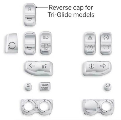Harley-Davidson Chrome Switch Cap Kit