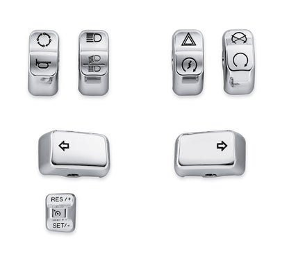 Harley-Davidson Chrome Switch Cap Kit- Chrome