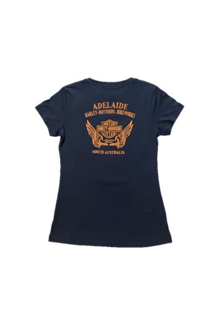 Adelaide Harley-Davidson Womens Outline B&S V Tee