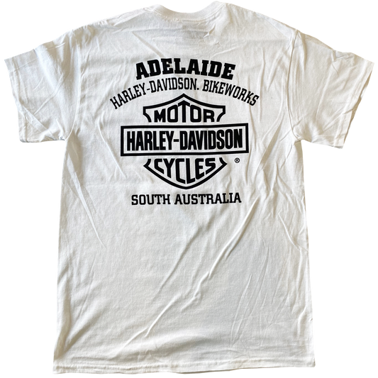 Adelaide Harley-Davidson B&S Tee - White