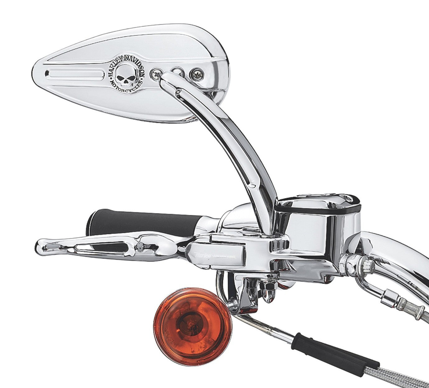 Harley-Davidson Willie G Skull Teardrop Mirrors-Chrome