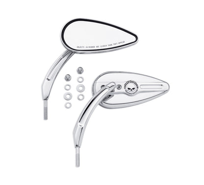 Harley-Davidson Willie G Skull Teardrop Mirrors-Chrome