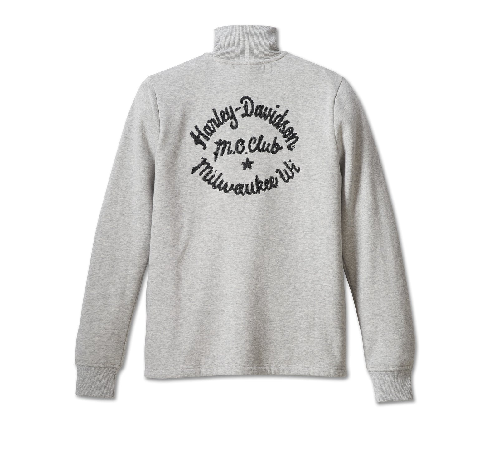 Women's Harley-Davidson Hill Climber Crew Zip- Heather Grey/Black