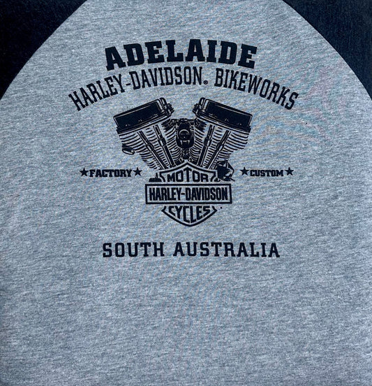 Adelaide Harley-Davidson Women's Jersey 3/4 Raglan Sleeve Tee
