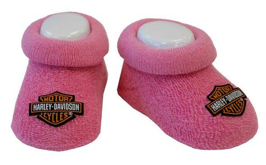 Harley-Davidson Baby Girls' Boxed Booties (Pink, 0/3M)