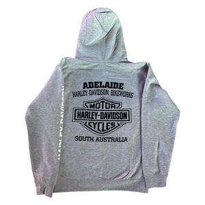 New Adelaide Harley-Davidson B&S Silhouette Grey Hoody